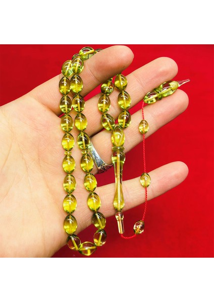 Açık Renk Usta Işiçilikli Sıkma Ateş Kehribar Tesbih modelleri