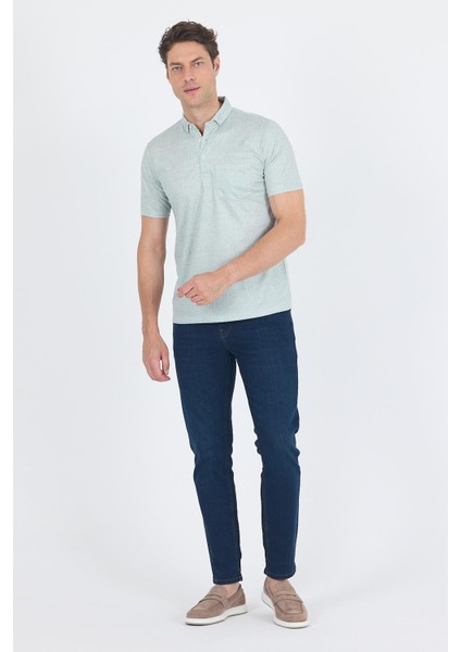 Yeşil Polo Yaka Kısa Kol Cepli Comfort Fit Pamuklu Tişört 1011250180 fiyatları