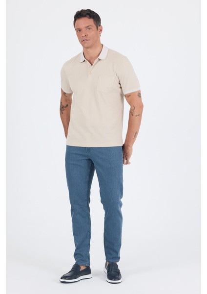 Bej Polo Yaka Kısa Kol Cepli Comfort Fit :%100 Pamuk Tişört 1011250181 fiyatları