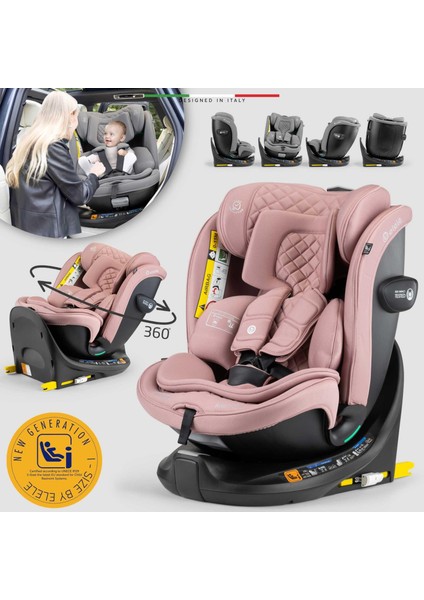Ritornofix 360° Dönen I-Size Oto Koltuğu Isofix 40-150 cm 0-36 kg Pudra