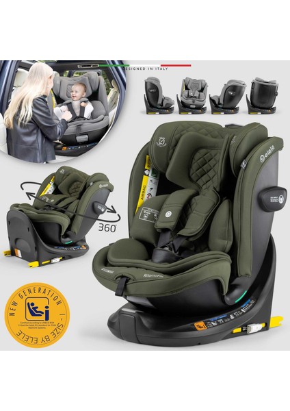 Ritornofix 360° Dönen I-Size Oto Koltuğu Isofix 40-150 cm 0-36 kg Yeşil