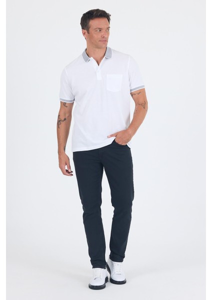 Beyaz Polo Yaka Kısa Kol Cepli Comfort Fit :%100 Pamuk Tişört 1011250181 fiyatları