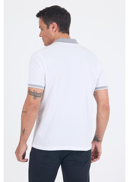 Beyaz Polo Yaka Kısa Kol Cepli Comfort Fit :%100 Pamuk Tişört 1011250181 indirimleri