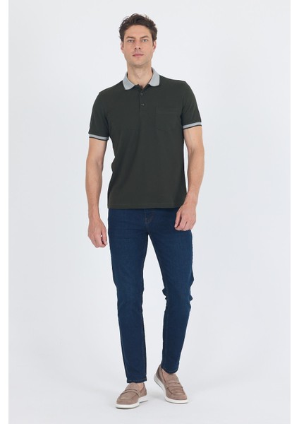 Koyu Haki Polo Yaka Kısa Kol Cepli Comfort Fit :%100 Pamuk Tişört 1011250181 fiyatları