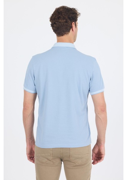 Buz Mavi Polo Yaka Kısa Kol Cepli Comfort Fit :%100 Pamuk Tişört 1011250181 indirimleri