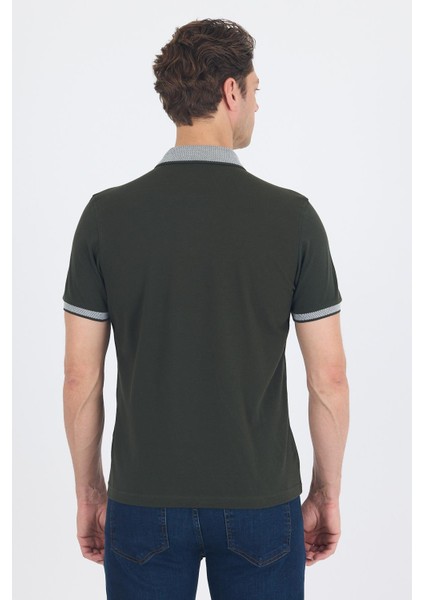 Koyu Haki Polo Yaka Kısa Kol Cepli Comfort Fit :%100 Pamuk Tişört 1011250181 indirimleri