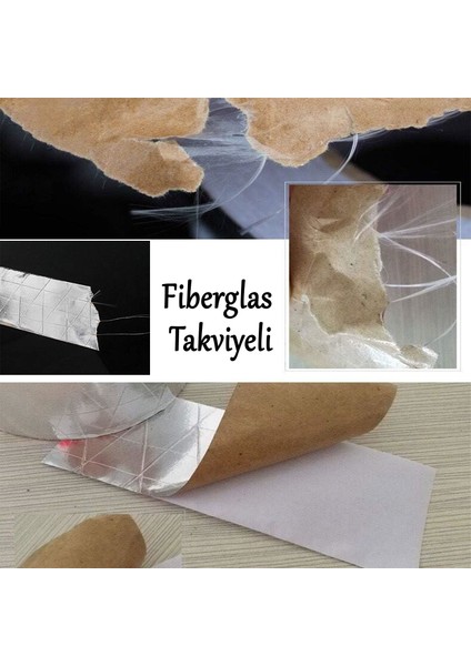 Fiberglas Lif Takviyeli Yapışkanlı Alüminyum Folyo Bant 72 mm x 25 Metre Yanmaz Soba Borusu Bandı fiyatları