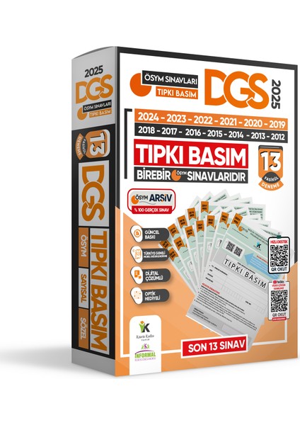 2025 DGS ÖSYM Çıkmış Soru Tıpkı Basım 13lü Deneme Paketi Video ve Dijital Çözümlü Türkiye Geneli