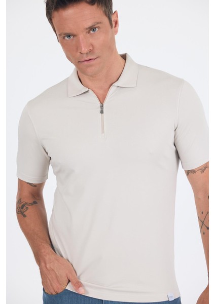 Taş Rengi Kısa Kol Düz Suprem Polo Yaka Cepsiz Esnek Casual Slim Fit Tişört 1011250161_610 fırsatları