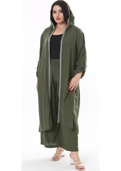 Kadın Büyük Beden Pantolon ve Kap Ikili Takım