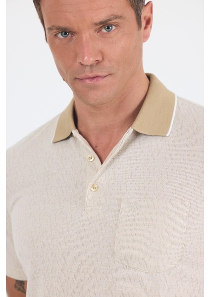 Bej Kısa Kol Polo Yaka Cepli Classic Standart Beden Tişört 1011250171 fırsatları