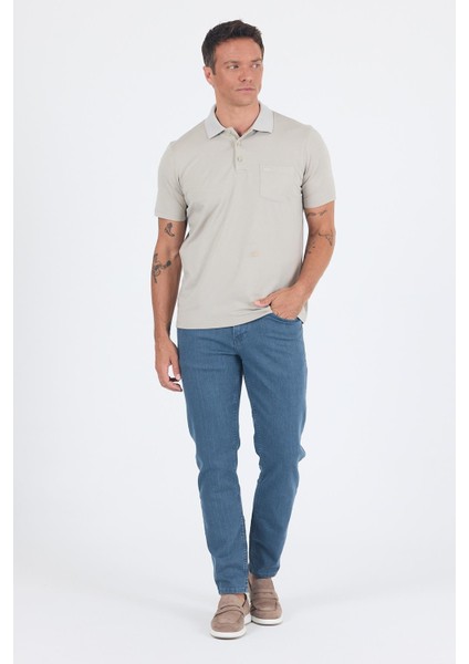 Açık Bej Kısa Kol Polo Yaka Cepli Classic Standart Beden Tişört 1011250173 fiyatları