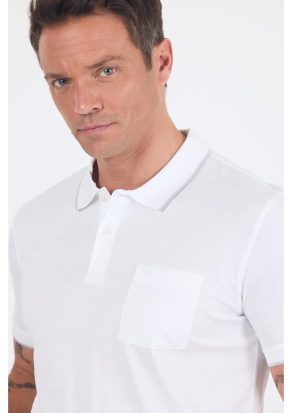 Kısa Kol Düz Suprem Polo Yaka Cepli %100 Pamuk Comfort Fit Tişört 1011250189 fırsatları