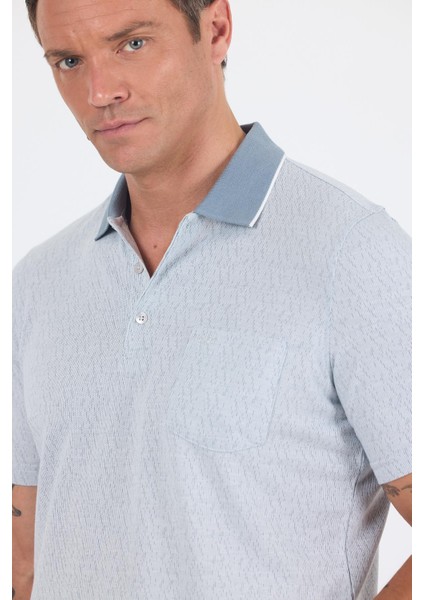 Gri Kısa Kol Polo Yaka Cepli Classic Standart Beden Tişört 1011250171