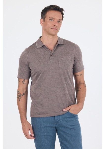 Koyu Kahverengi Kısa Kol Polo Yaka Cepli Classic Standart Beden Tişört 1011250172 modelleri
