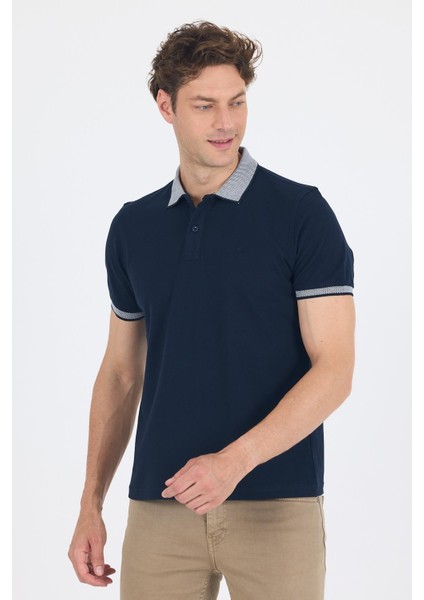 Koyu Lacivert Polo Yaka Kısa Kol Cepsiz Slim Fit :%100 Pamuk Tişört 1011250182 modelleri