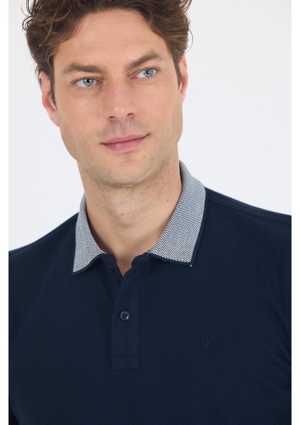 Koyu Lacivert Polo Yaka Kısa Kol Cepsiz Slim Fit :%100 Pamuk Tişört 1011250182 fırsatları