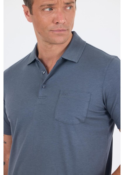 Füme Kısa Kol Polo Yaka Cepli Classic Standart Beden Tişört 1011250173 fırsatları