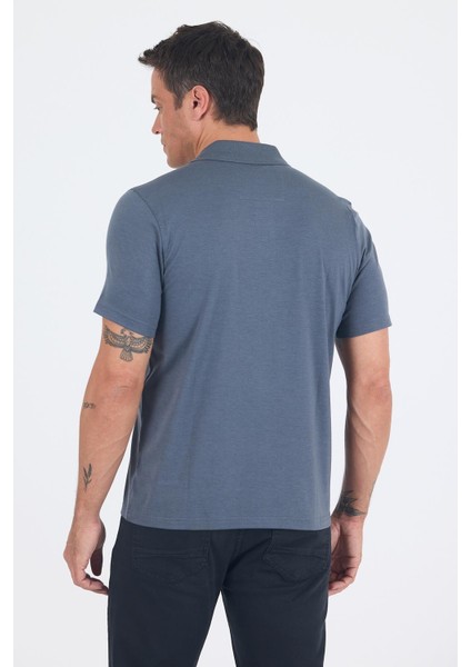 Füme Kısa Kol Polo Yaka Cepli Classic Standart Beden Tişört 1011250173 indirimleri