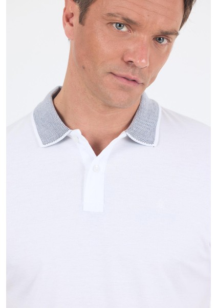 Beyaz Polo Yaka Kısa Kol Cepsiz Slim Fit :%100 Pamuk Tişört 1011250182 fırsatları