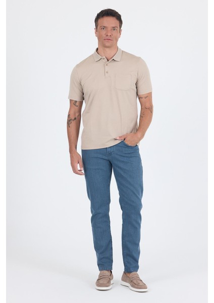Bej Kısa Kol Polo Yaka Cepli Classic Standart Beden Tişört 1011250173 fiyatları