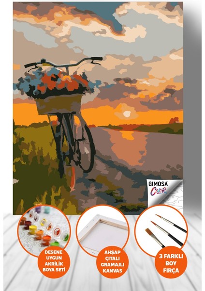 Color Lavanta Tarlası Sayılarla Boyama Seti - Yetişkin Boyama, 40X50 Tuval, Kendin Yap Hobi Seti