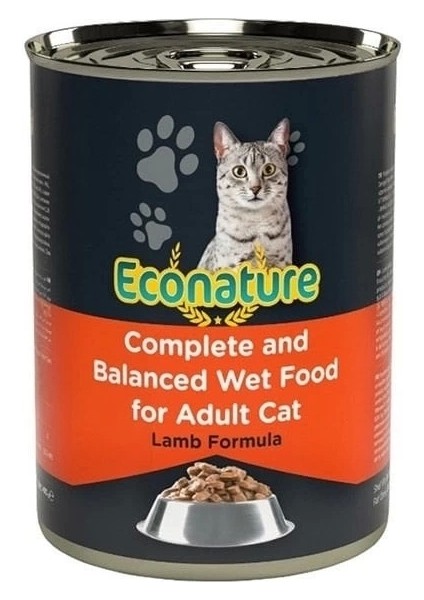 Econature Kuzu Etli Yetişkin Konserve Kedi Maması 400 gr