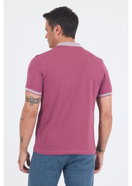 Vişne Polo Yaka Kısa Kol Cepsiz Slim Fit :%100 Pamuk Tişört 1011250182