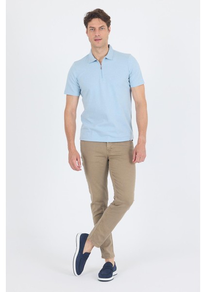 Koyu Mavi Kısa Kol Düz Suprem Polo Yaka Cepsiz Pamuklu Casual Slim Fit Tişört 1011250164_300 fiyatları