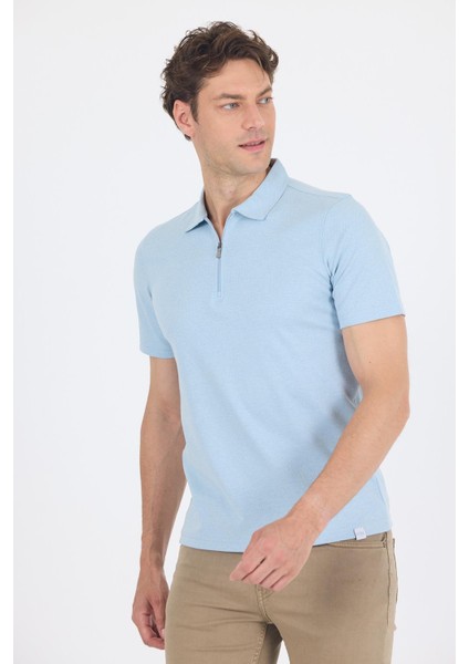 Koyu Mavi Kısa Kol Düz Suprem Polo Yaka Cepsiz Pamuklu Casual Slim Fit Tişört 1011250164_300 modelleri