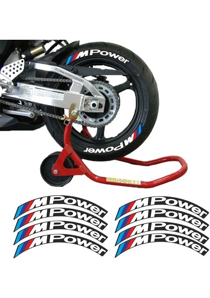 Motosiklet M Power 3D Kabartmalı Lastik Yanak Yazısı