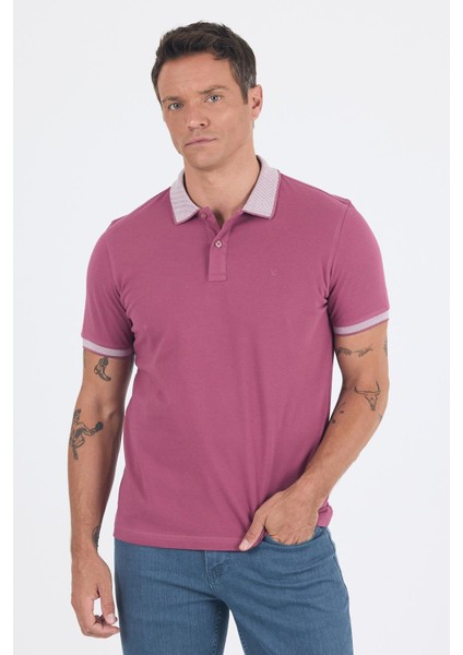 Vişne Polo Yaka Kısa Kol Cepsiz Slim Fit :%100 Pamuk Tişört 1011250182 modelleri