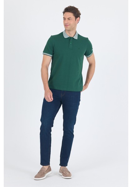 Koyu Yeşil Polo Yaka Kısa Kol Cepsiz Slim Fit :%100 Pamuk Tişört 1011250182 fiyatları