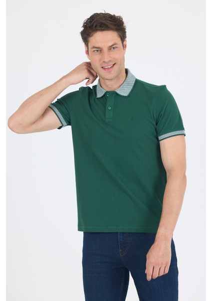 Koyu Yeşil Polo Yaka Kısa Kol Cepsiz Slim Fit :%100 Pamuk Tişört 1011250182 modelleri