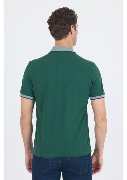 Koyu Yeşil Polo Yaka Kısa Kol Cepsiz Slim Fit :%100 Pamuk Tişört 1011250182 indirimleri