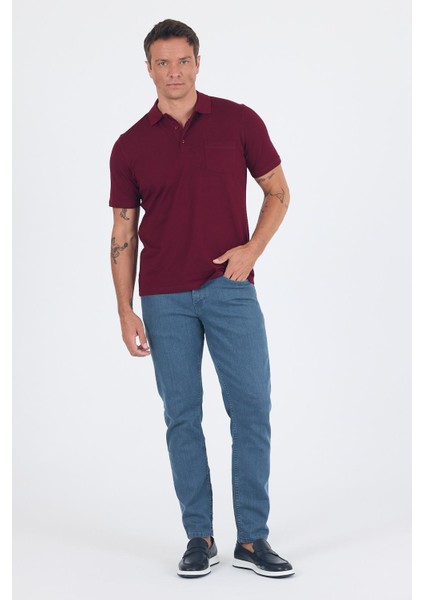 Bordo Kısa Kol Polo Yaka Cepli Classic Standart Beden Tişört 1011250173 fiyatları