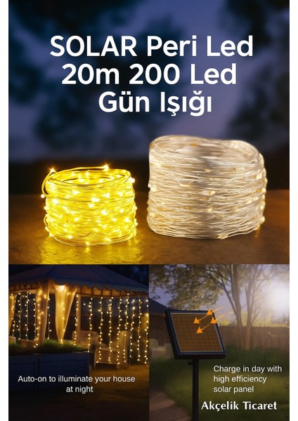 20 Metre 200 LED Solar Peri LED