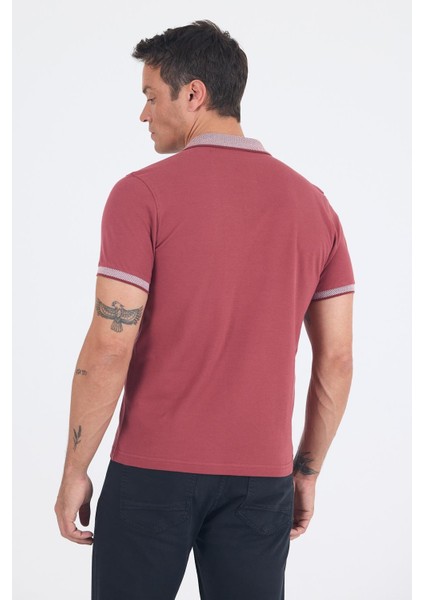 Gül Kurusu Polo Yaka Kısa Kol Cepsiz Slim Fit :%100 Pamuk Tişört 1011250182 indirimleri