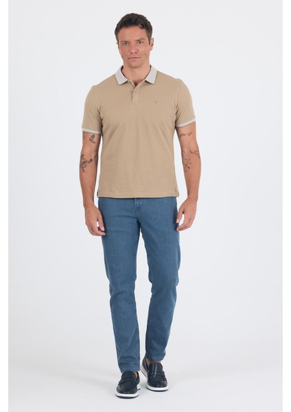 Koyu Bej Polo Yaka Kısa Kol Cepsiz Slim Fit :%100 Pamuk Tişört 1011250182 fiyatları