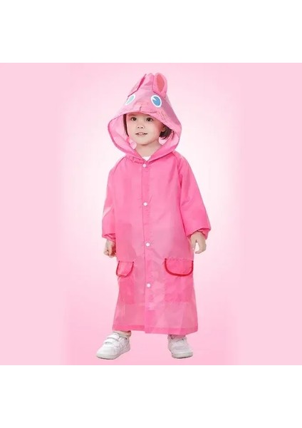 Sevimli Çocuklar Yağmurluk Su Geçirmez Çocuklar Ördek Kurbağası Yağmur Panço Yağmur Ceket Ceketi Sırt Çantası Pozisyonu Öğrenci Yağmur Giysisi Renk: Pembe (Yurt Dışından)