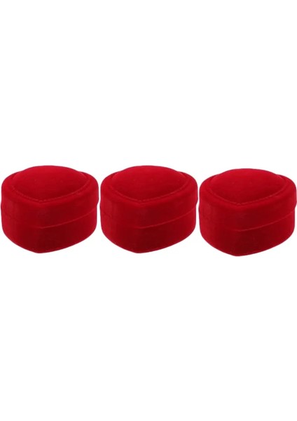 Romantik Kutusu Kırmızı Velvet Kalp Şekimi Takı Kutuları Nişan Nişan Yüzüğü Vaka Sevgililer Günü Takı Halkaları Hediye Kutusu Renk: Kırmızı 3pcs (Yurt Dışından)