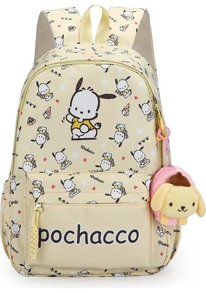 Yeni Sanlio Kuromi Öğrenci Sırt Çantası Karikatür Sevimli Büyük Kapasiteli Çocuk Sırt Çantası Moda Çok Işlevsel Kolye Sırt Çantası Renk: Sarı (Yurt Dışından)