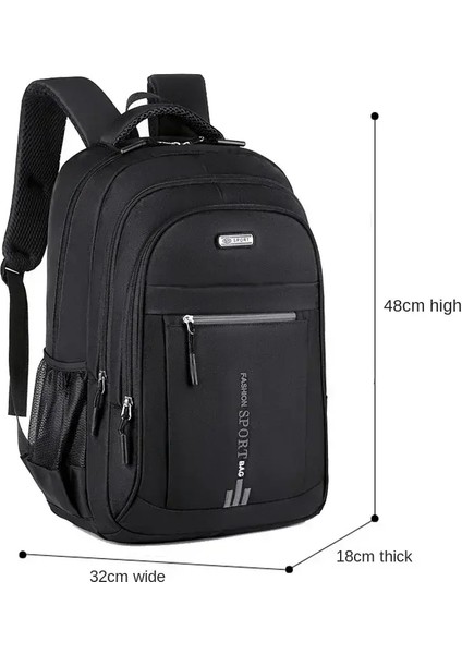 Erkekler Sırt Çantası Oxford Business Bilgisayar Torbası Su Geçirmez Backpack Leisure Seyahat Sırt Çantası Lise Öğrenci Adam Renk Için Sırt Çantası: Black-A (Yurt Dışından)