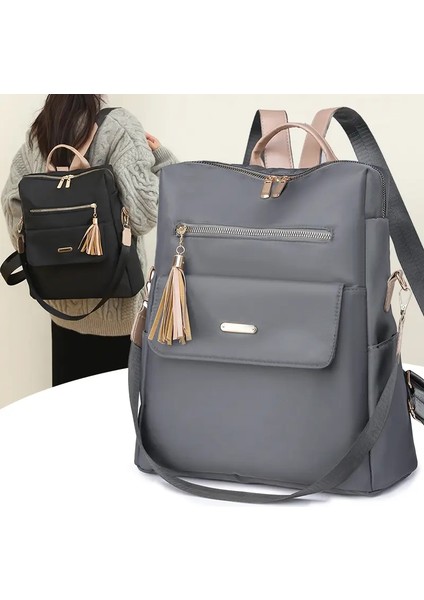 En Son Üst Düzey Bayanlar Öğrenci Sırt Çantası; En Son Büyük Kapasiteli Sırt Çantası; Kadınlar Için Iki Arada Tek Omuz Çantası; Kişiselleştirilmiş Renk: Gri (Yurt Dışından)