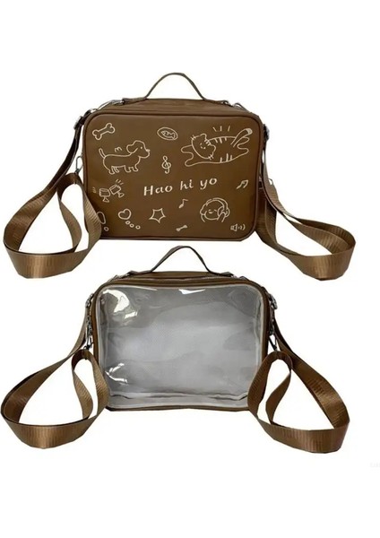 A3PE Crossbody Bag Lovely Ita Sırt Çantası Tiki Stilleri Omuz Çantası Pin Ekran Renk: Kahverengi (Yurt Dışından)