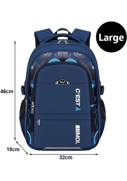 Backpack Okul Çantası Back Pack Çocuklar Için Çocuk Çocuk Çocuk Genç Okul Çantası Erkek Erkekler Birincil Kitap Çantası Bagpack Kitap Portföyü Genç Renk: Blue L (Yurt Dışından)