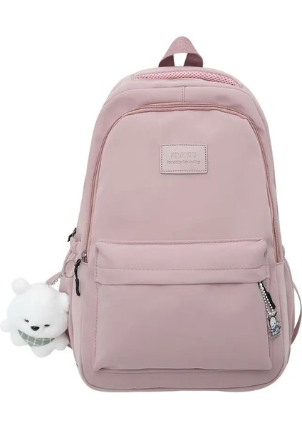 Yeni Kadın Moda Bayan Yüksek Kapasiteli Su Geçirmez Kolej Sırt Çantası Moda Kızlar Dizüstü Bilgisayar Çantaları Sevimli Kız Seyahat Kitap Çantası Renk: Pembe (Yurt Dışından)