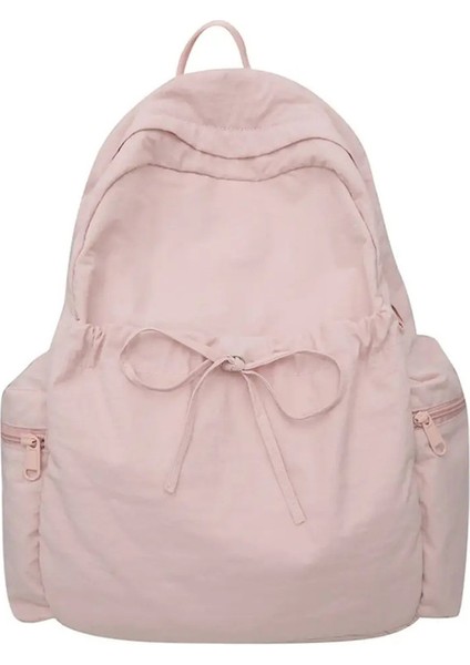 Yeni Özel Isim Girl's Dışarı Sırt Çantası Kişiselleştirilmiş Bowknot Kadın Naylon Okul Çantası Büyük Kapasiteli Kampüs Sırt Çantaları Renk: Pembe/boyut: Isim Yok (Yurt Dışından)
