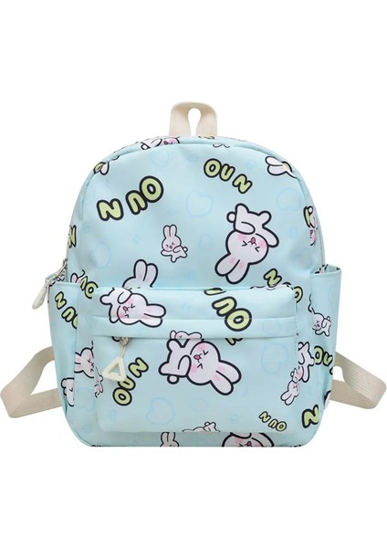 Karikatür Tavşan Desen Sırt Çantası Büyük Kapasiteli Hediye Tek Omuz Çantası Su Geçirmez Çok Fonksiyonel Kitap Çanta Kız Renk: Yeşil (Yurt Dışından)