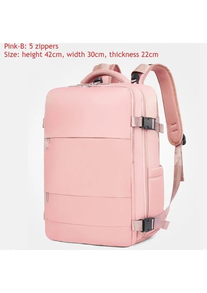 2025 Men Kadın Çantası Büyük Kapasiteli Yolculuk Çok Fonksiyonlu Sırt Çantası Ayakkabı Depolama Çok Katmanlı Kuru ve Islak Ayırma Su Geçirmez Renk: Pink-B (Yurt Dışından)